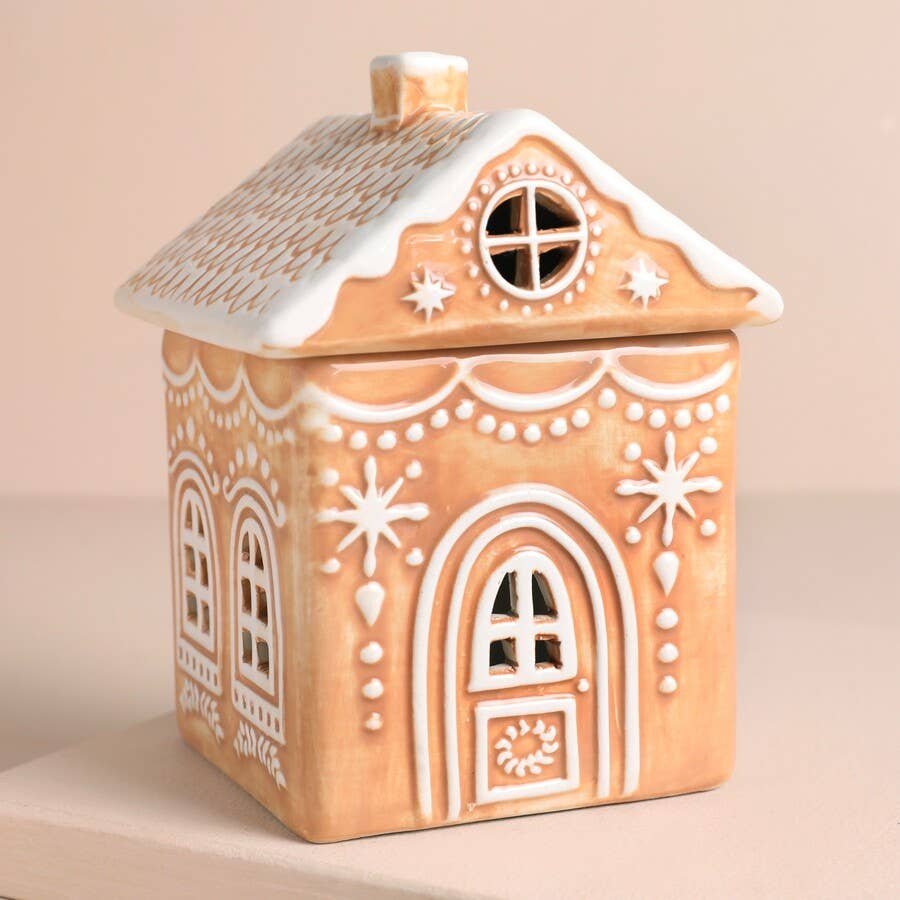 Ceramic Gingerbread House Wax Warmer | Christmas Wax Melt Burner