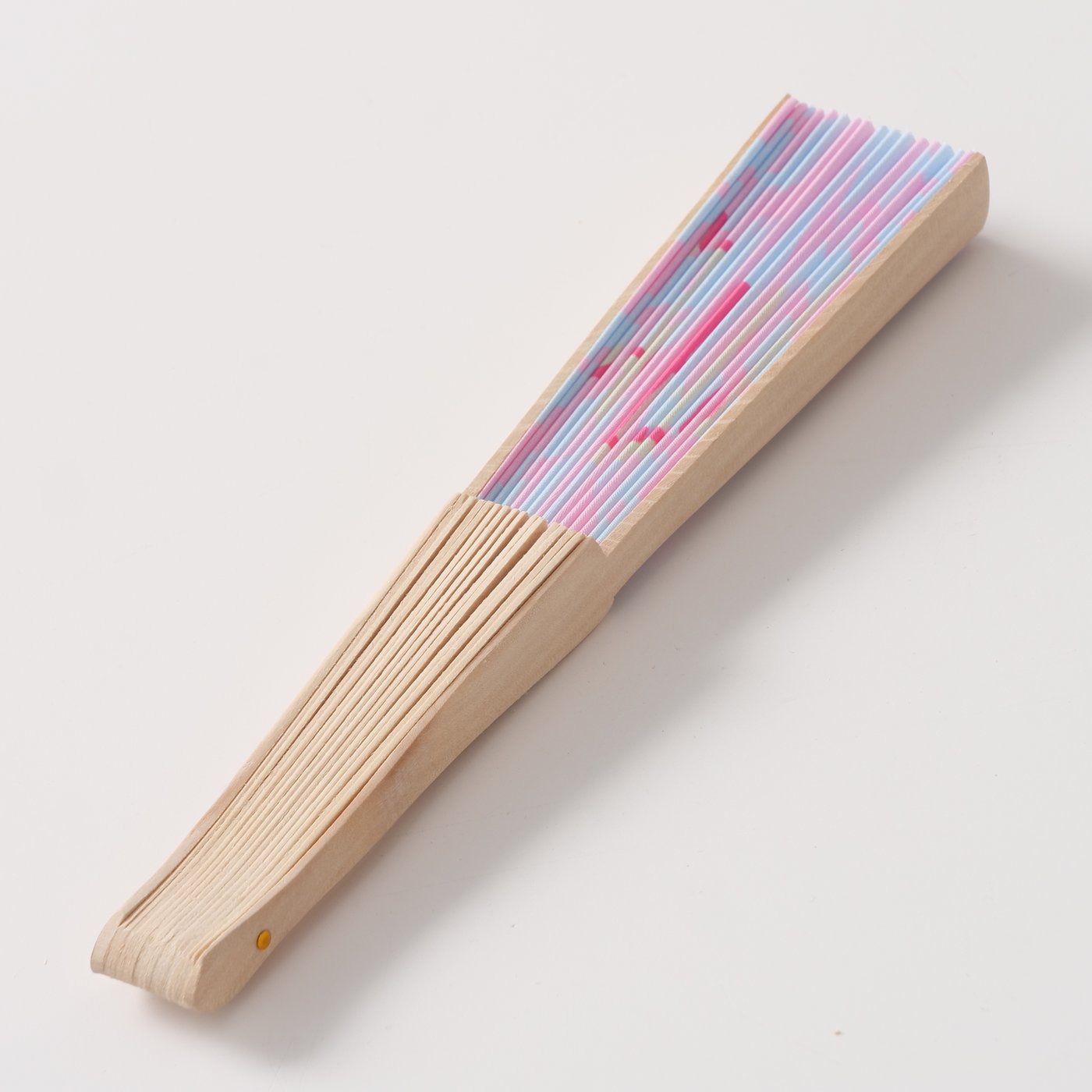 Ciao Bella Striped Hand Fan | Pink & Blue Bamboo Fan