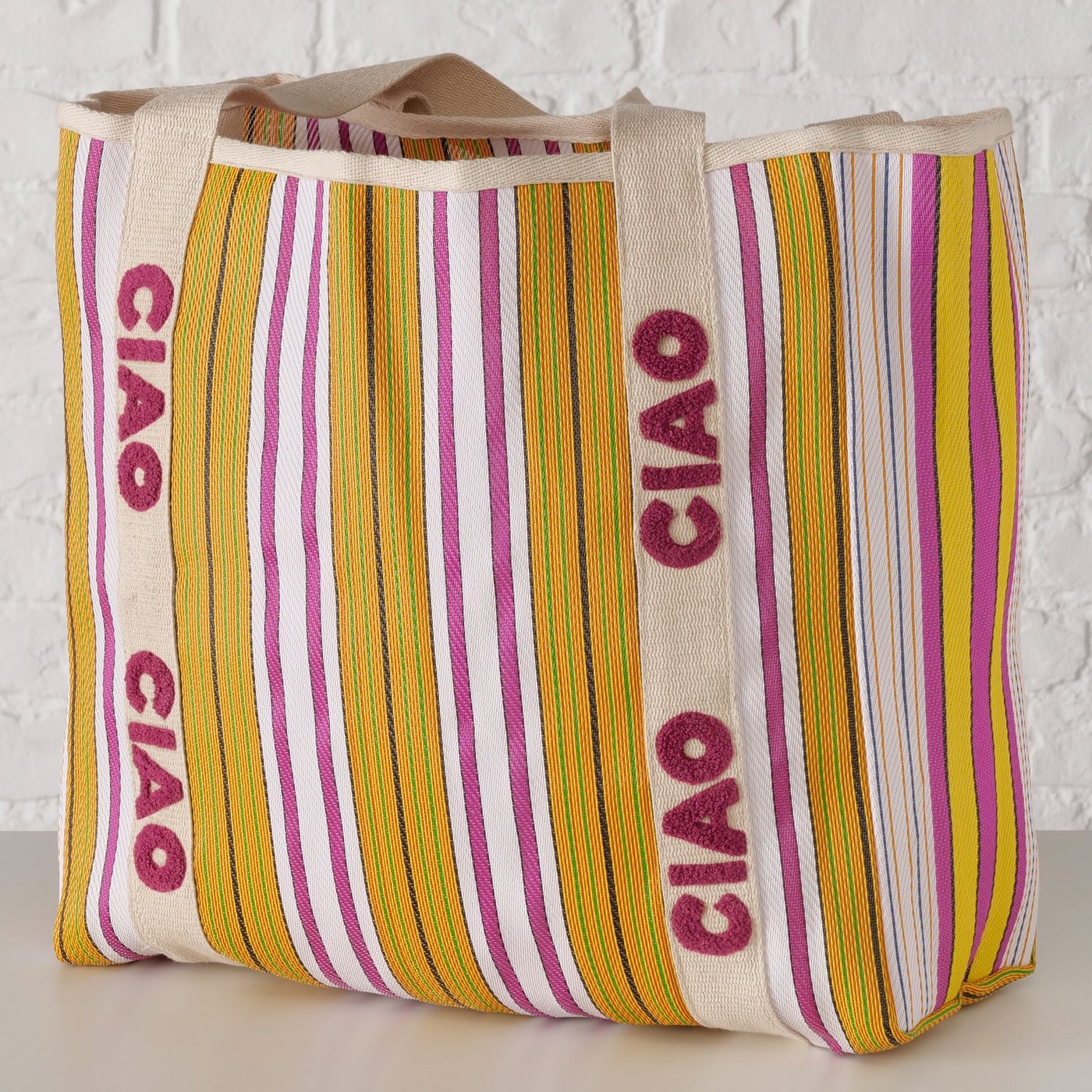 Ciao Striped Tote Bag | Multicolour Stripe Tote