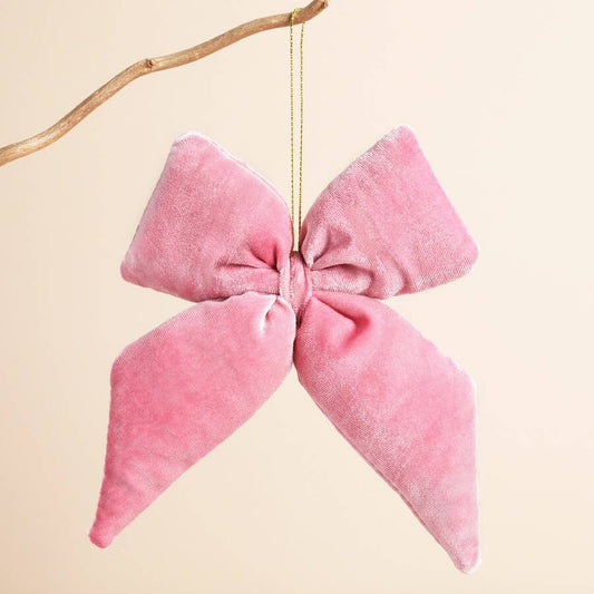 Velvet Bows | Festive Decorations in Pink or Green