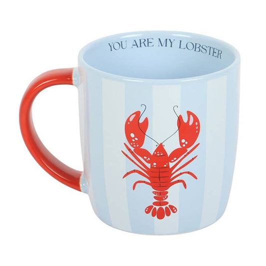You Are My Lobster Striped Mug | Nautical Blue & White Design