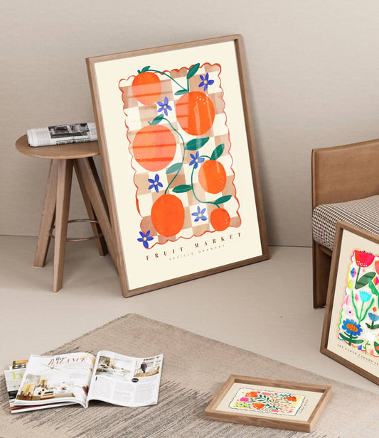 Seville Oranges Fruit Market Art Print