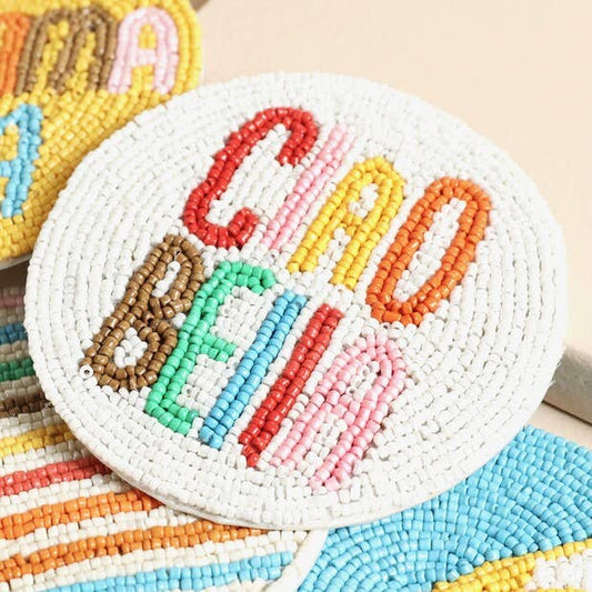 Ciao Bella Beaded Coaster Set | Colourful Glass Coasters