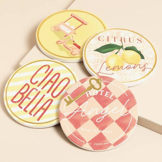 Amalfi coast Ciao Bella coasters | Drink accessories