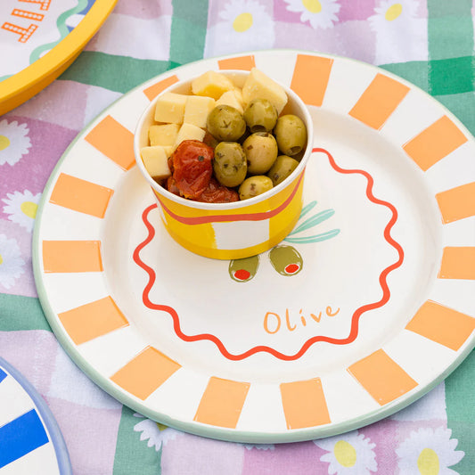 Bon Appetit Olive Enamel Plate | Vintage Inspired Tableware