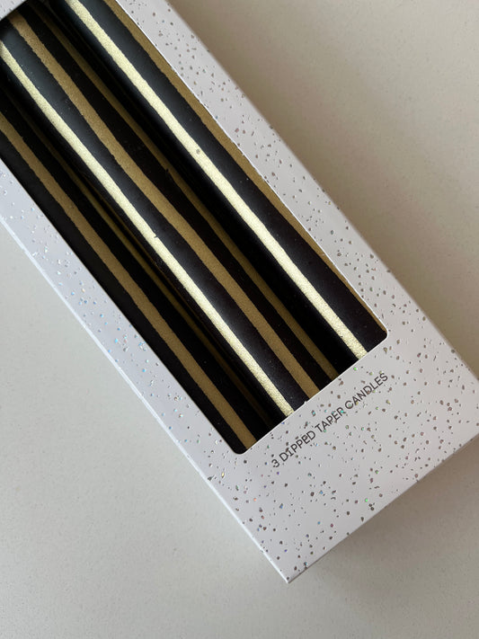 Black with gold drip candles | Glam home decor