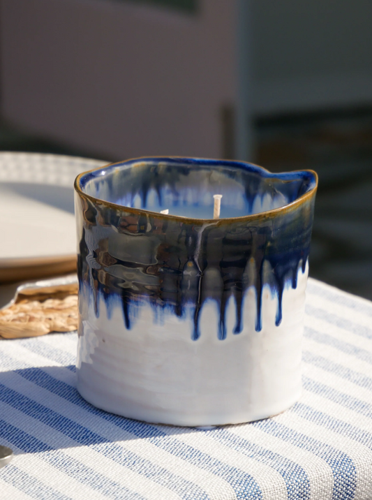 Blue Ombre Garden Candle | Natural Bug Repelling Candle