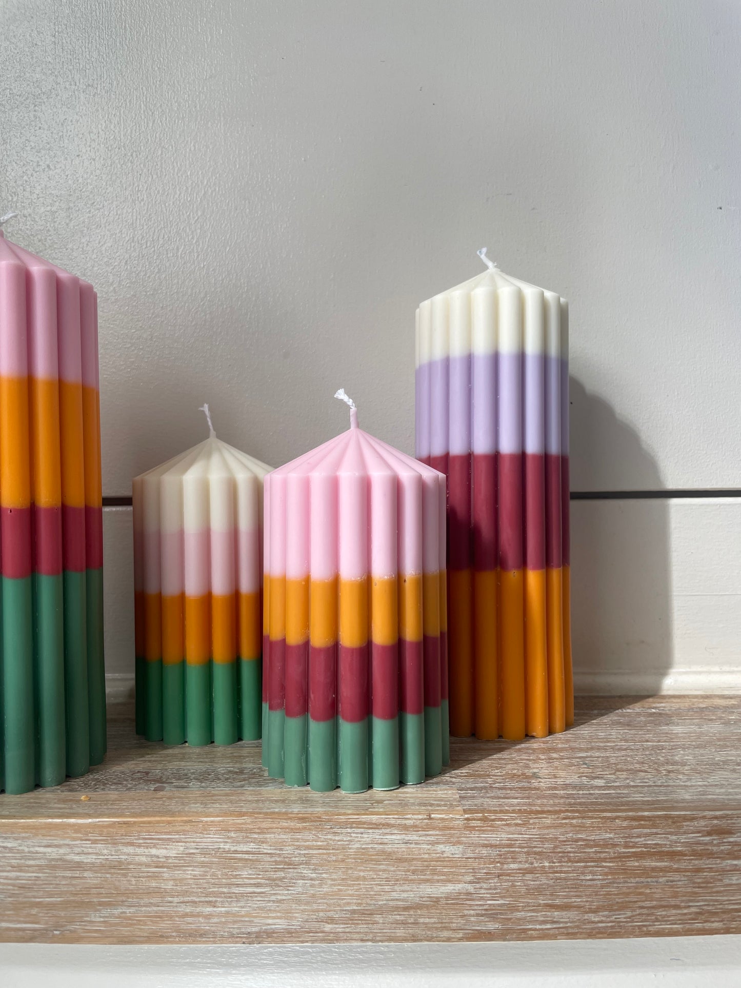 Olga ribbed pillar candle