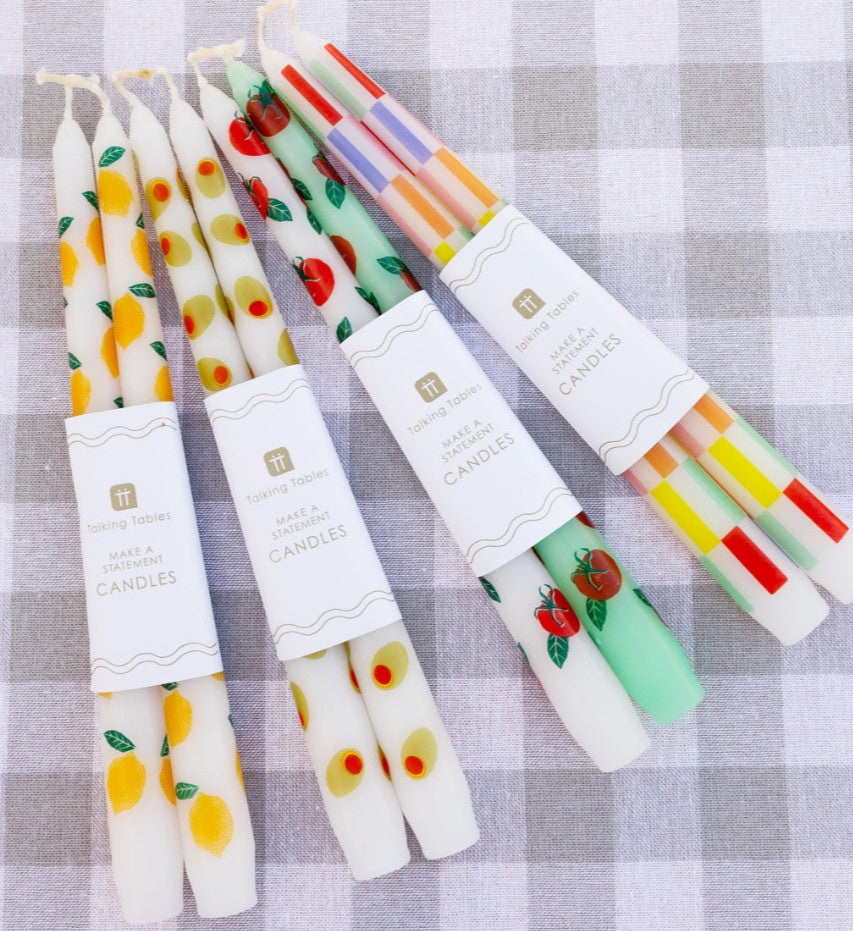 Olive Taper Candles | Fruit Home Decor