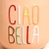 Peach Embossed Ciao Bella Ceramic Mug | Stylish drinkware