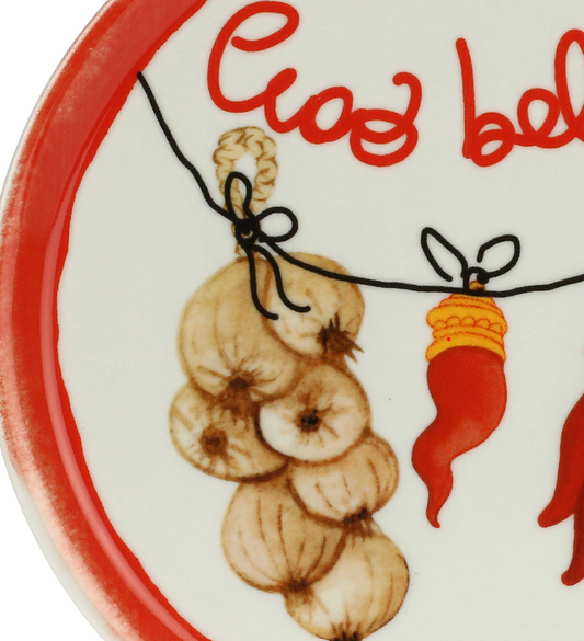 That’s Amore Pizza Plate | Garlic & Chilli Motif, 31 cm