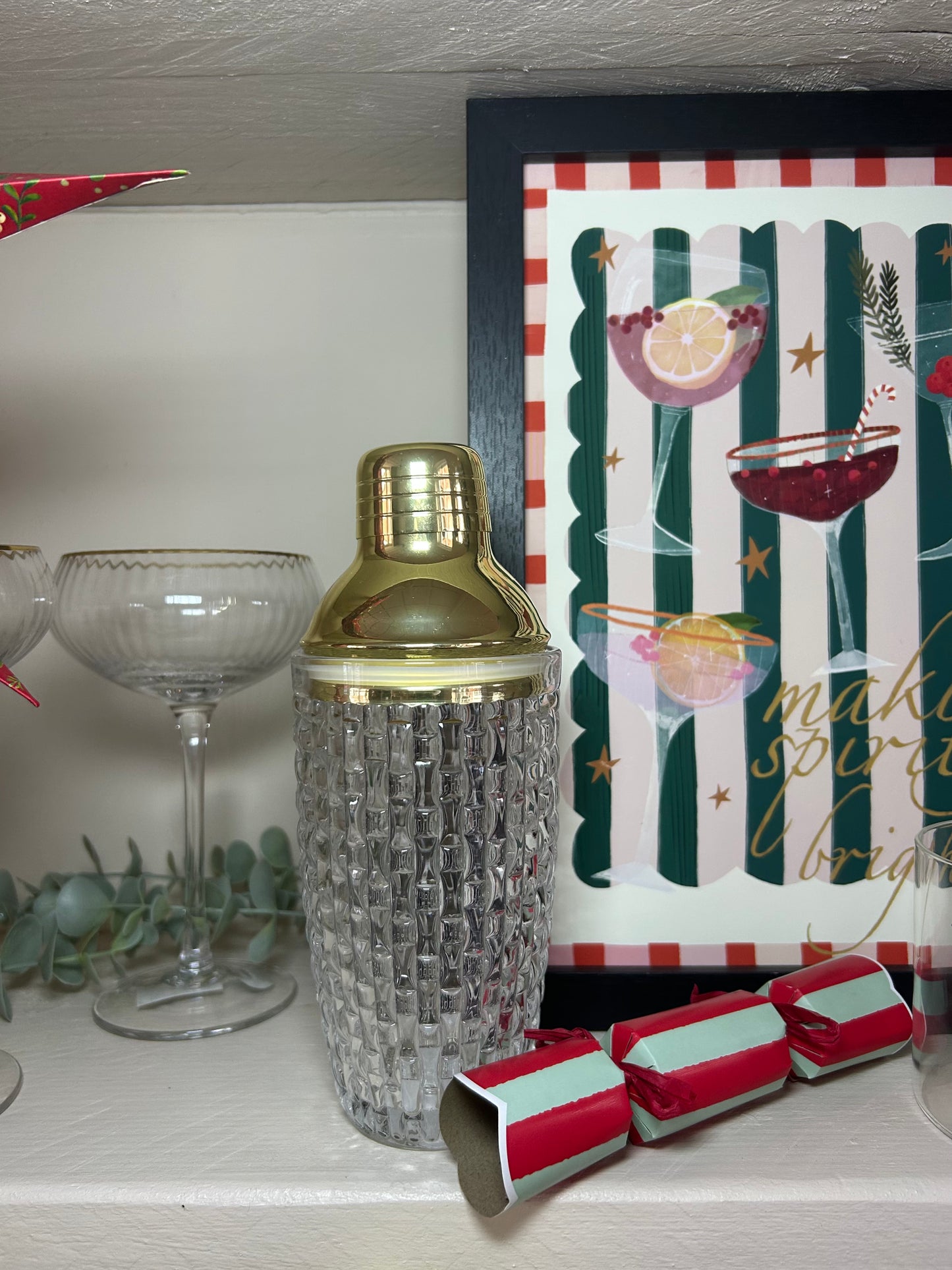 Making Spirits Bright Christmas Wall Art | Festive Cocktail Print