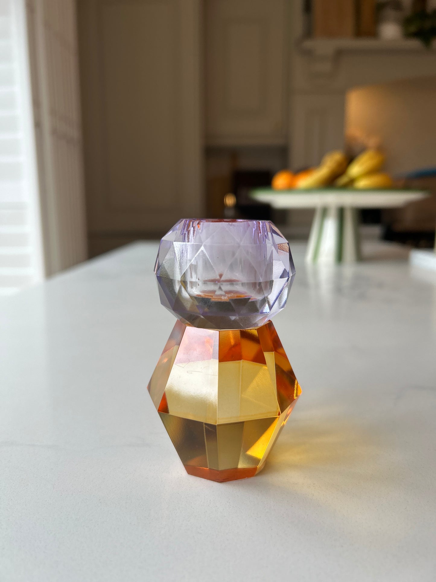 Coloured glass candle holder | Glam Home Decor
