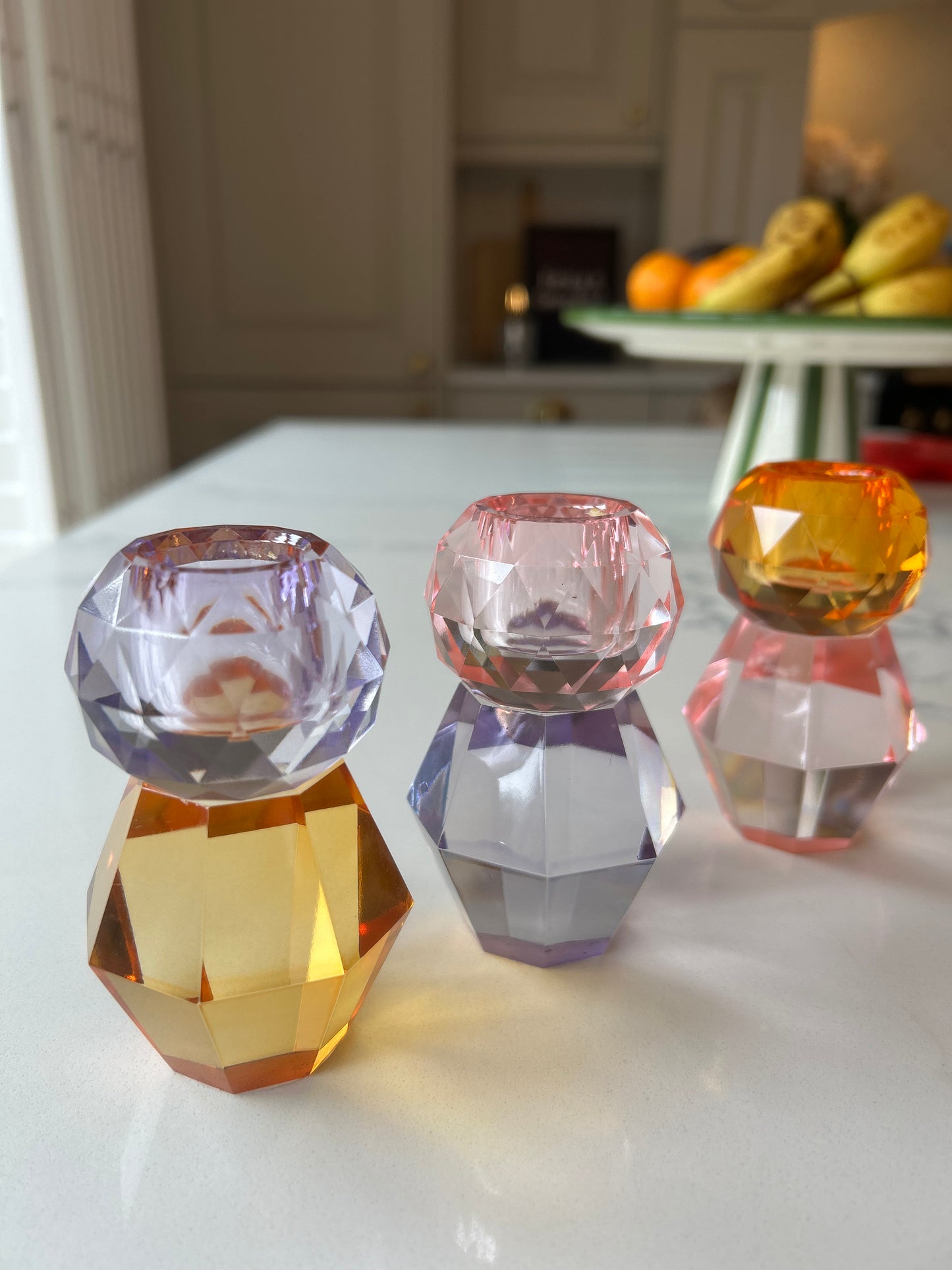 Coloured glass candle holder | Glam Home Decor