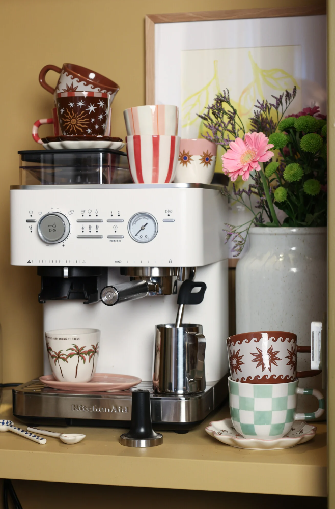 Pink Star Coffee Cup | Handleless Ceramic 200ml Mug