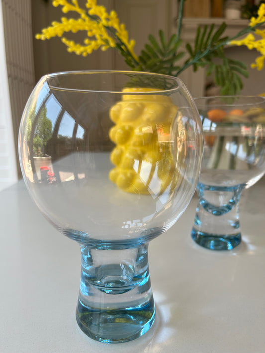 Blue Base Round Glasses | Handmade Stylish Drinkware