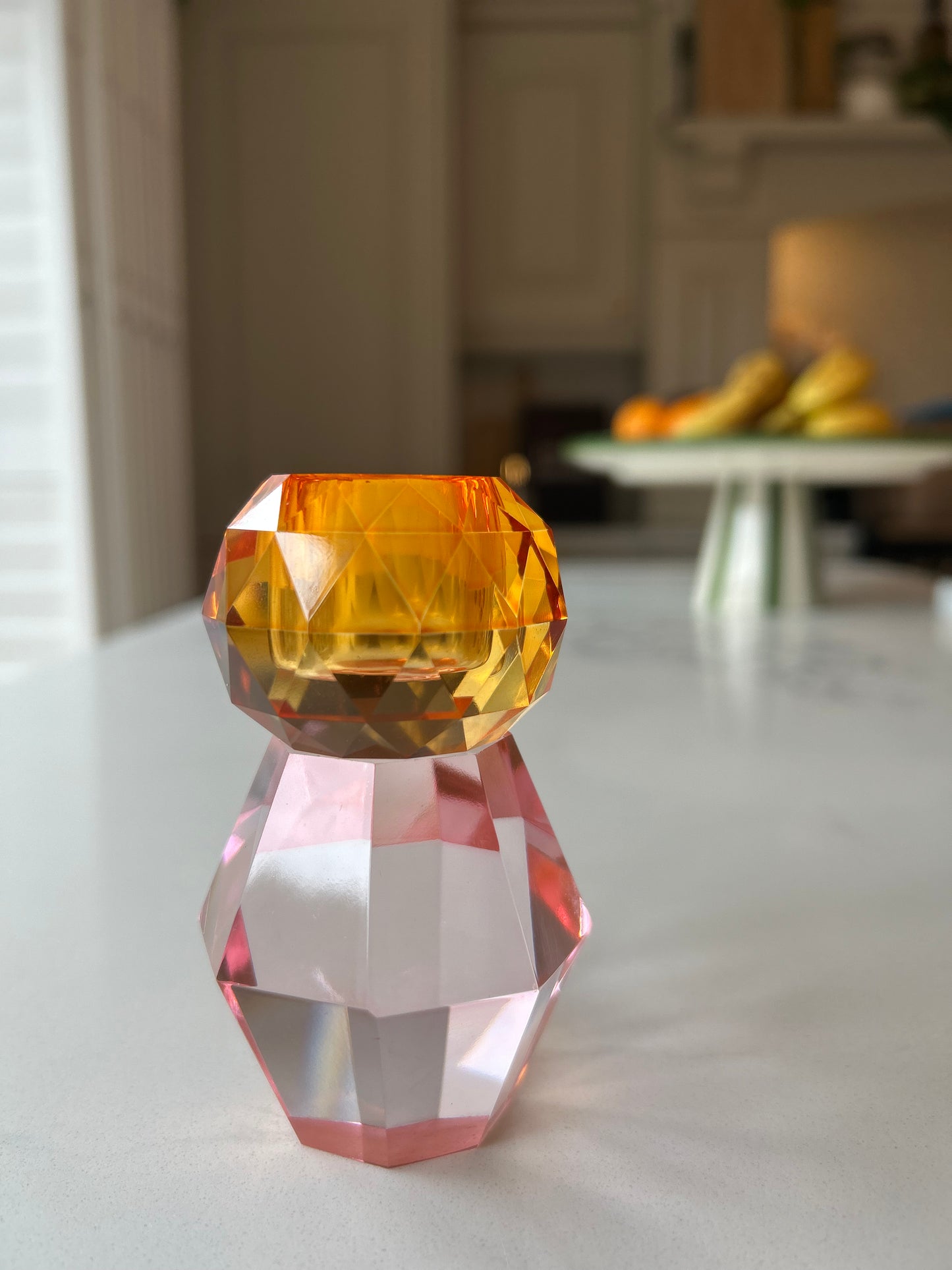 Coloured glass candle holder | Glam Home Decor