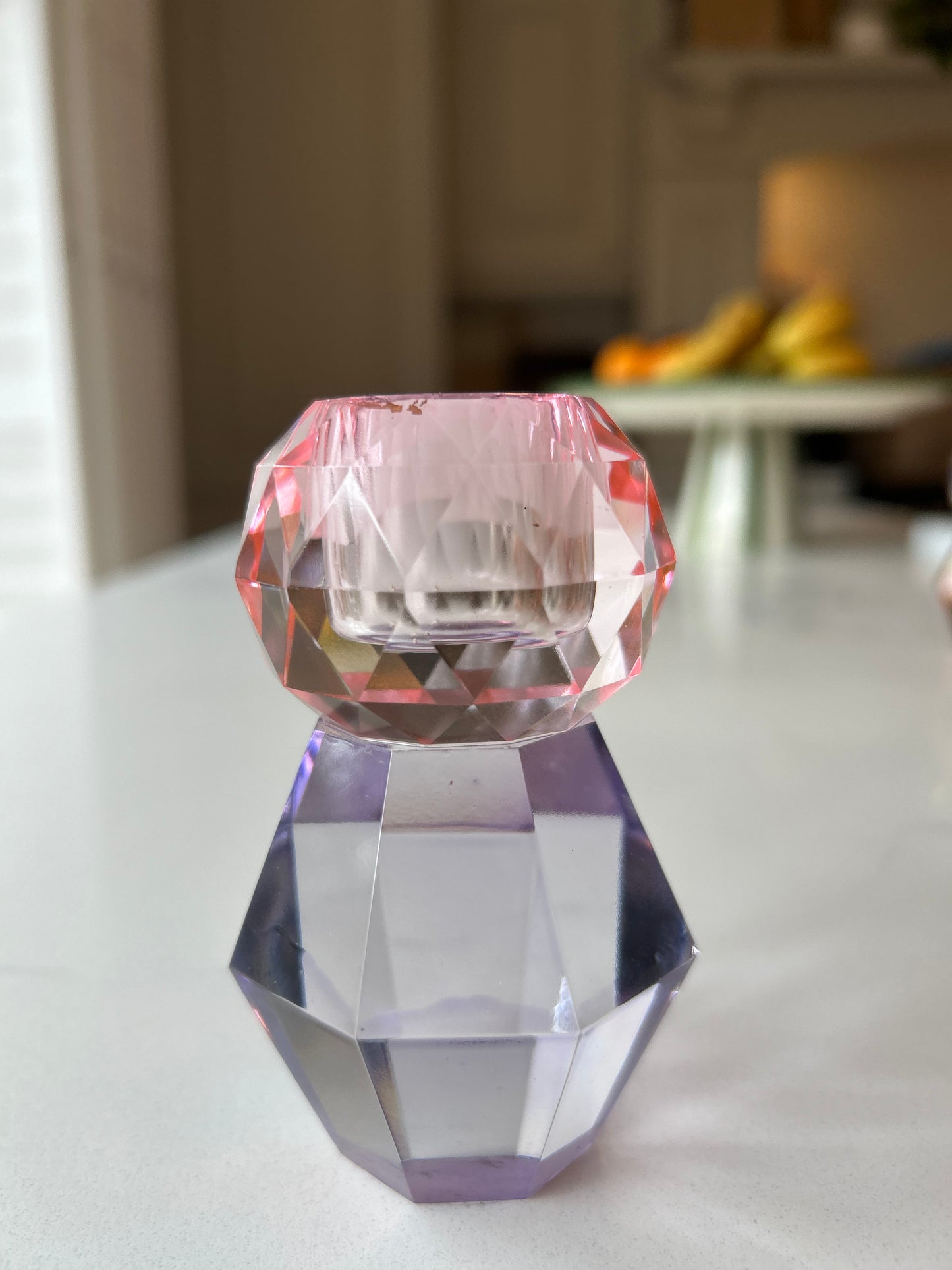 Coloured glass candle holder | Glam Home Decor