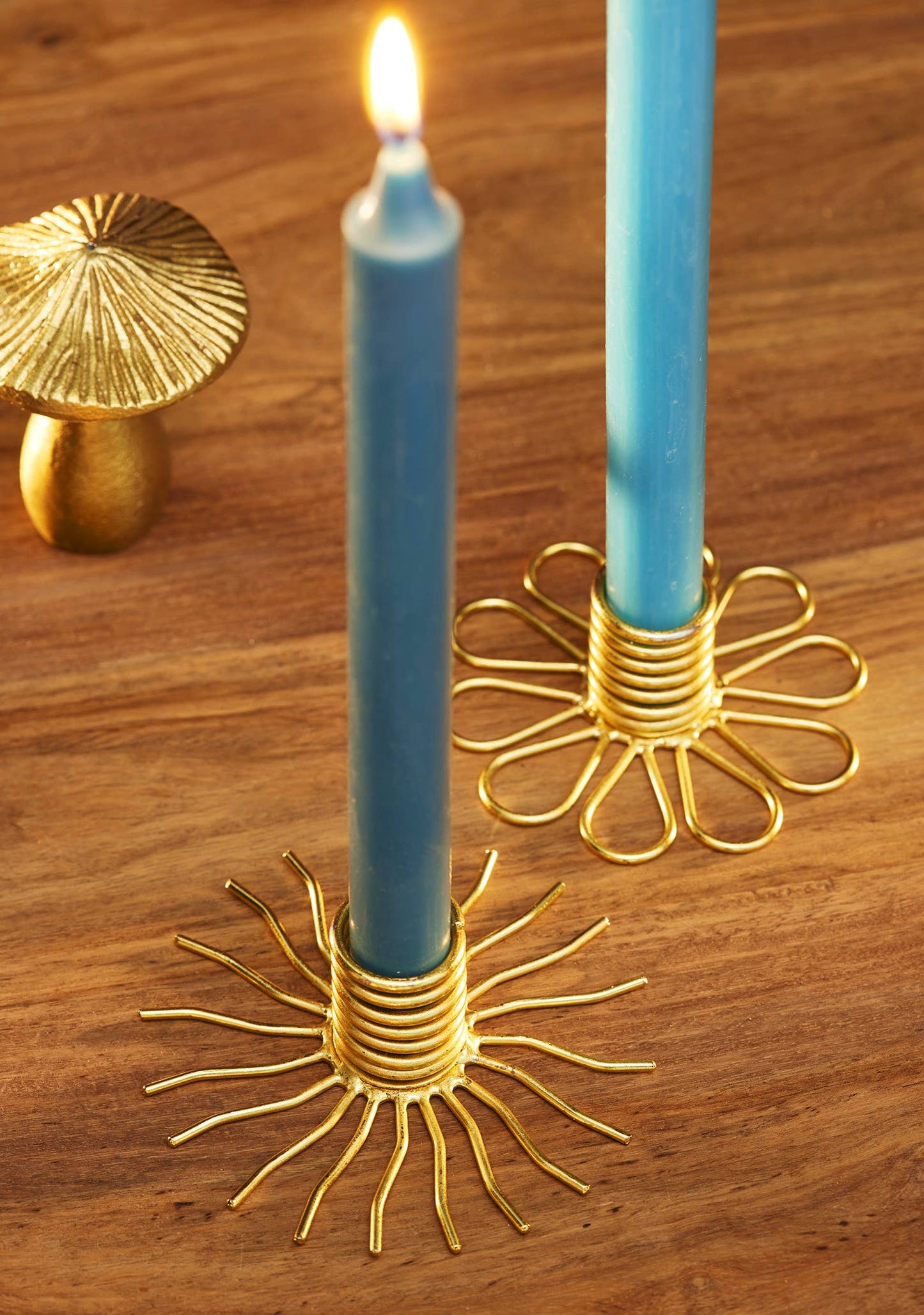 Gold Wire Candlestick Holder