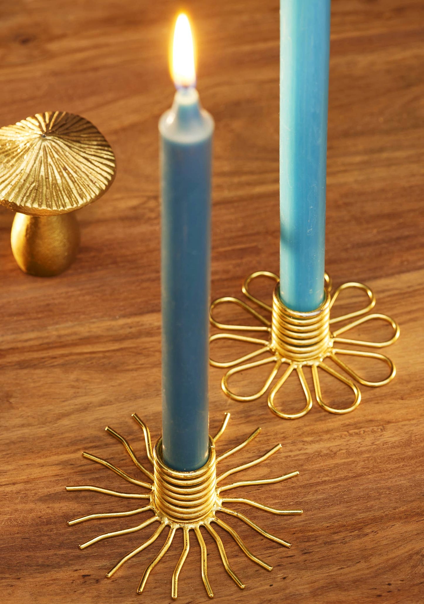 Gold Wire Candlestick Holder