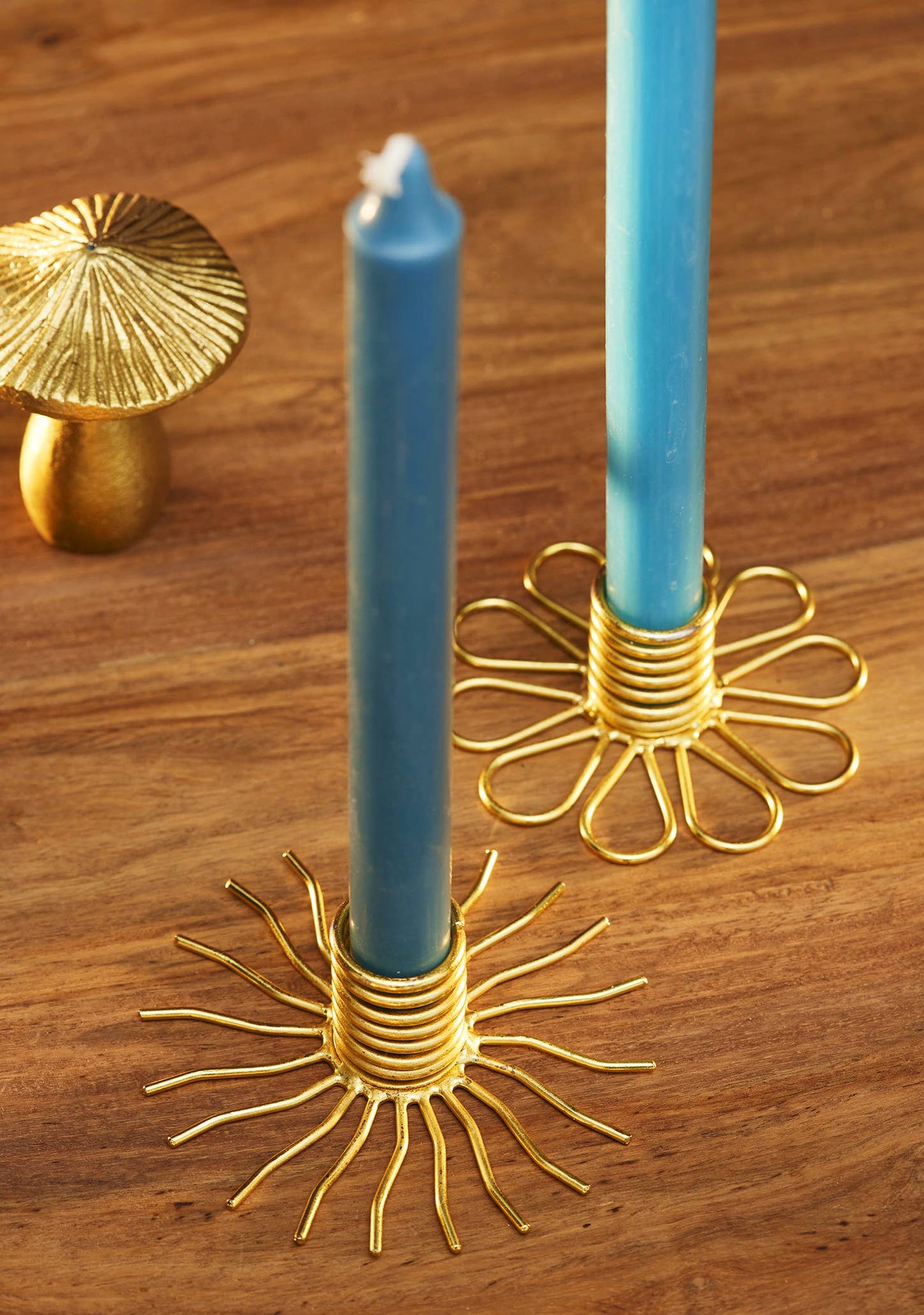 Gold Wire Candlestick Holder