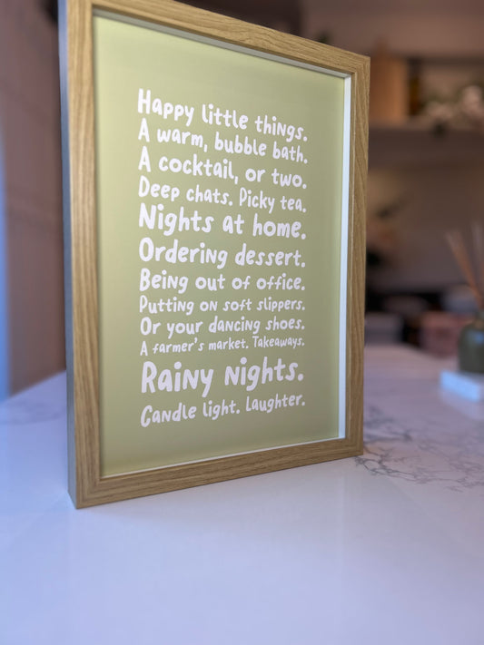 Happy Little Things Print | Uplifting Wall Art