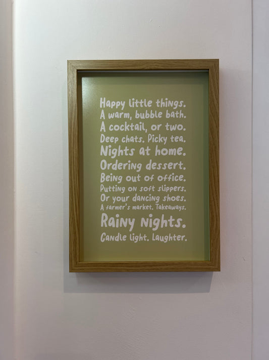 Happy Little Things Print | Uplifting Wall Art