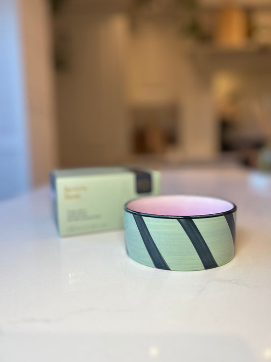 The Izzy Wine Coaster | Striped Ceramic Drinkware