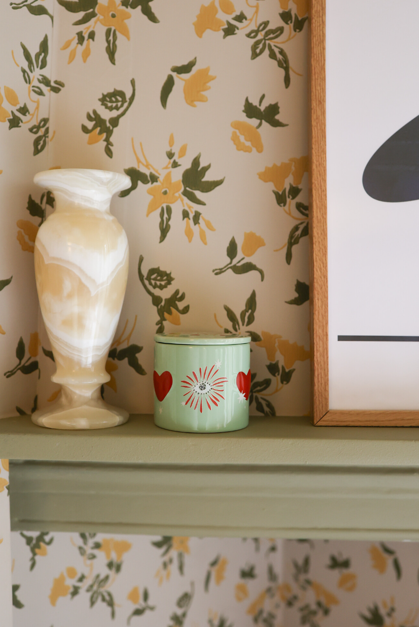 Jar with Eye & Hearts | Ceramic Storage Jar