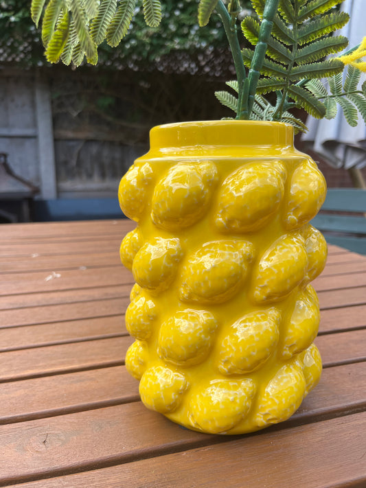 Embossed Lemon Vase | Fruit Home Decor