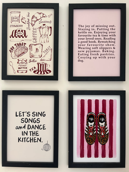 Kitchen Disco Print | Let’s Sing Songs Typography Wall Art