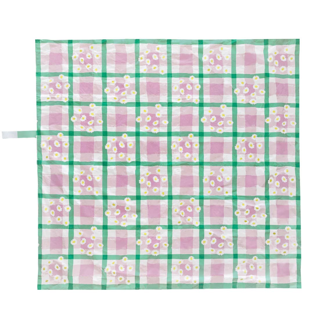 Lilac & Green Gingham Daisy Picnic Blanket | Summer BBQ and Picnic Essentials