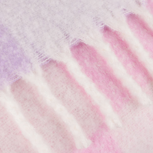 Maisie Checked Tasselled Throw 140x180cm | Aqua Blossom Blanket