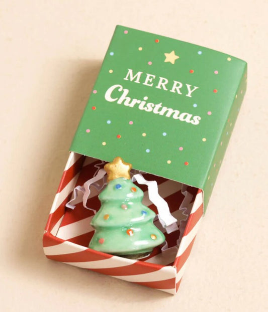 Merry Christmas Ceramic Token | Tiny Matchbox Gift