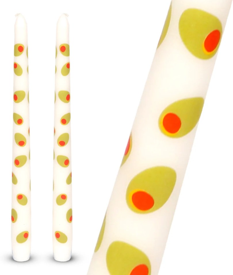 Olive Taper Candles | Fruit Home Decor