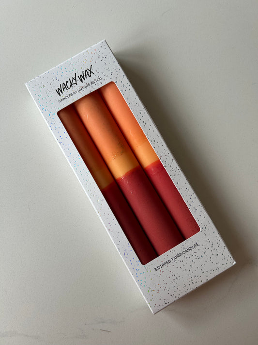 Autumn Leaves Colour Block Candles Set of 3 | Seasonal Gift Boxed Homeware