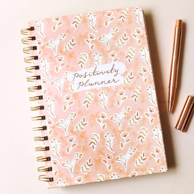 Pink Floral Positivity Planner | Wellbeing & Mindfulness