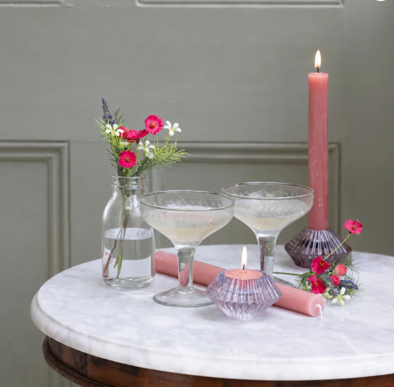 The Celebration Gift Set | Champagne Coupes, Candle Holders & Botanical Vase