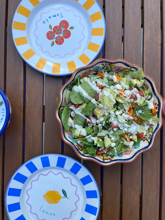 Bon Appétit Lemon Enamel Plate | Citrus-Inspired Tableware