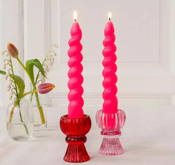 Twisted spiral candles - Boxed pack of 2 | Unique candles