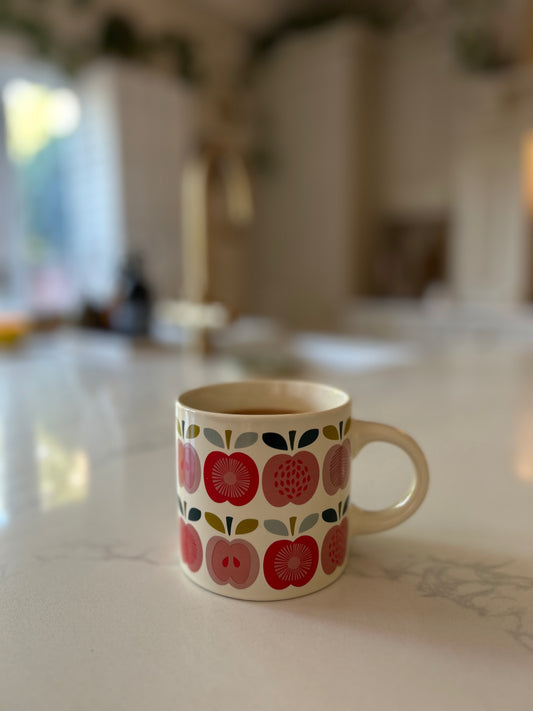 Vintage apple ceramic mug | Fruit drinkware