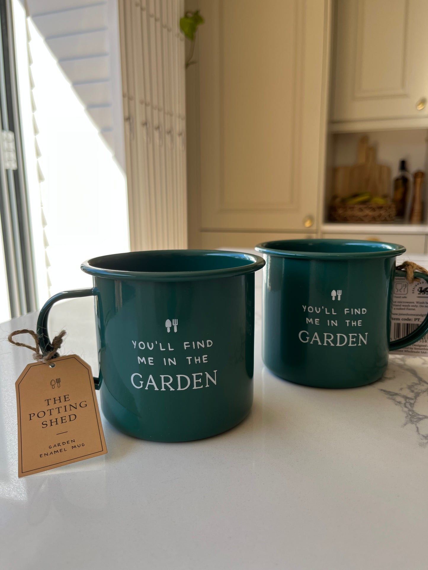 You'll Find Me in the Garden Green Enamel Mug | Gift for Gardeners