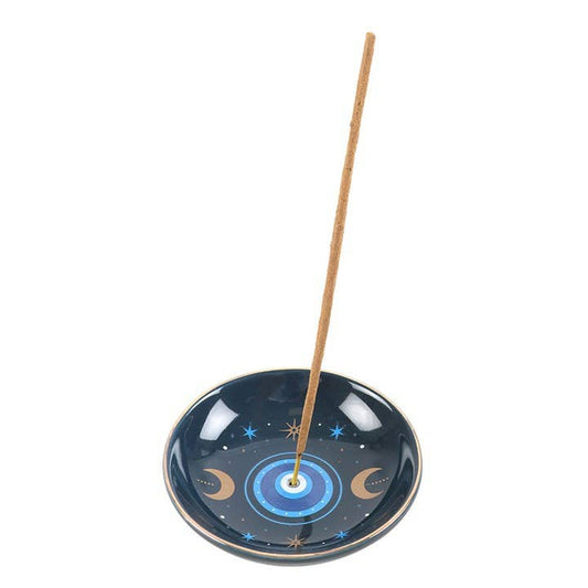Blue All Seeing Eye Incense Holder Plate | Mystical Home Décor