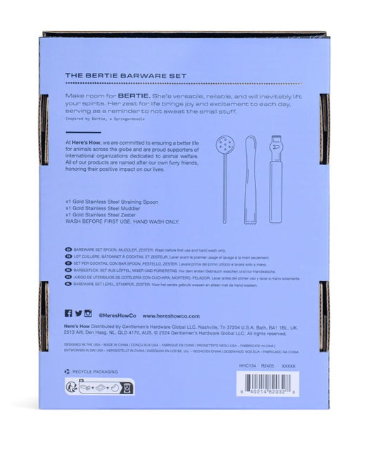 Gold Bertie Barware Set | Cocktail & Mocktail making at home