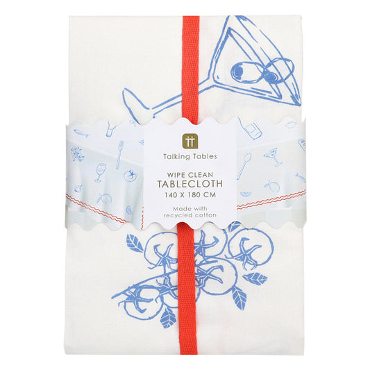 Food Icons Fabric Table Cover | Summer Tableware Tablecloth