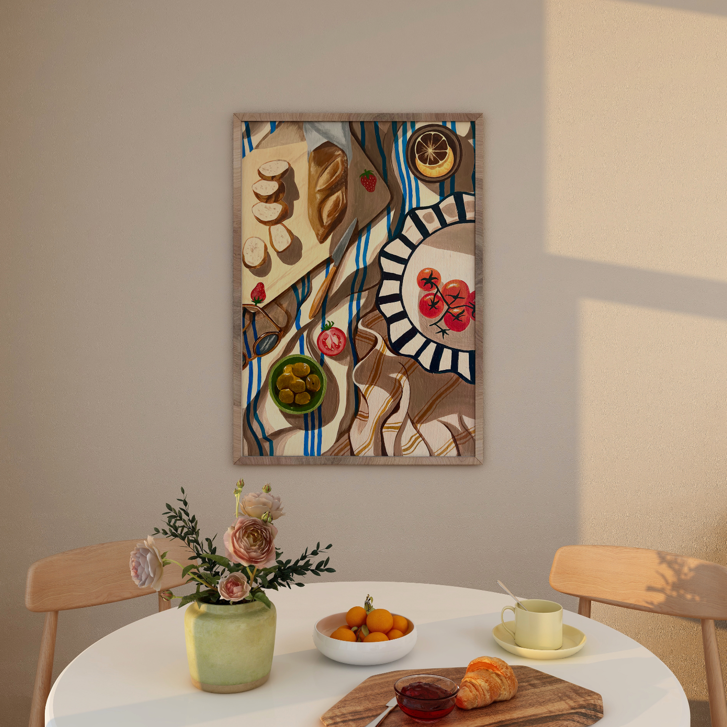 Summer Picnic Painted Art Print | Kitchen wall art