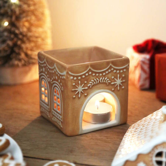 Ceramic Gingerbread House Wax Warmer | Christmas Wax Melt Burner