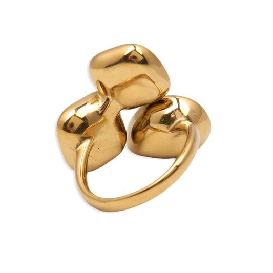 Boho Multicolour Mineral Stone Ring | 14k Gold Plated Adjustable Waterproof Ring