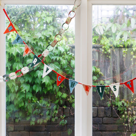 Merry Christmas Felt Bunting | Festive Garland Decor