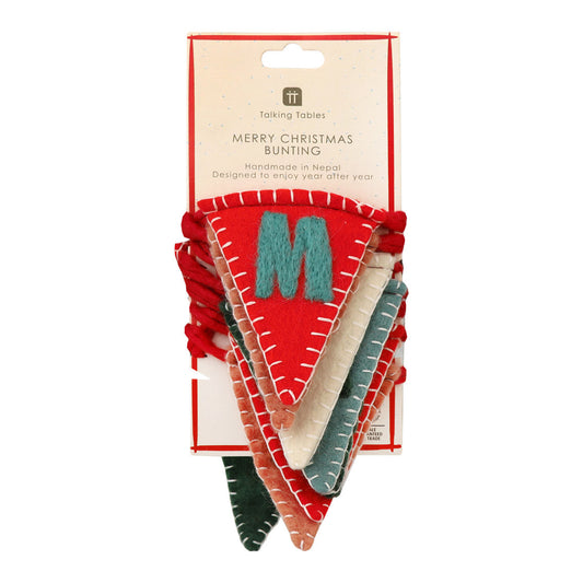 Merry Christmas Felt Bunting | Festive Garland Decor